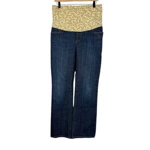 Gap 1969 Perfect Boot Maternity Dark Blue Denim Jeans Size 8R/30" Inseam - Panel